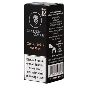 Classic Sauce Vanille-Tabak mit Rum Nikotinsalz